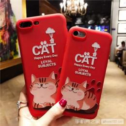 浮雕红色可爱猫咪手机壳iphone8X 全软壳oppor9sp vivoX9SP货源批发